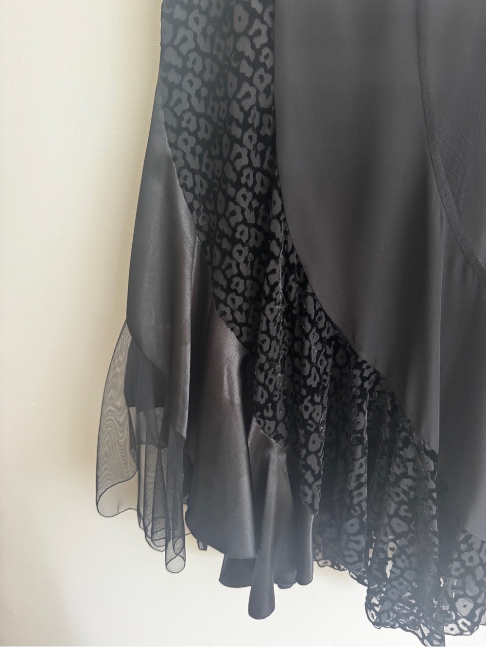 Asymmetrical Black Layered Midi Skirt - Women's - Picture 3 of 9
